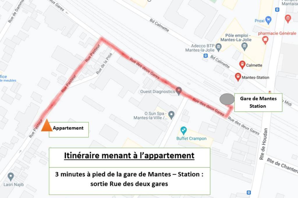 Appartement F2 De Haut Standing En Hypercentre Avec Jardin Prive A 270 M De La Gare De Mantes ! Екстер'єр фото